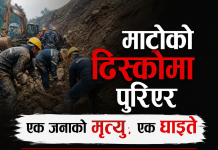 माटोको ढिस्कोमा पुरिएर एक जनाको मृत्यु, एक घाइते